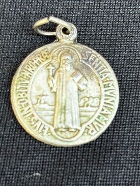 Vintage St Benedict Medal Pendant Catholic Protection Cross Exorcism Medallion